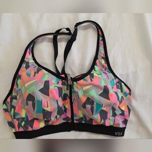VSX Multicolor Sports Bra Front Closures (Zip And Clasp)  Size 34B EUC